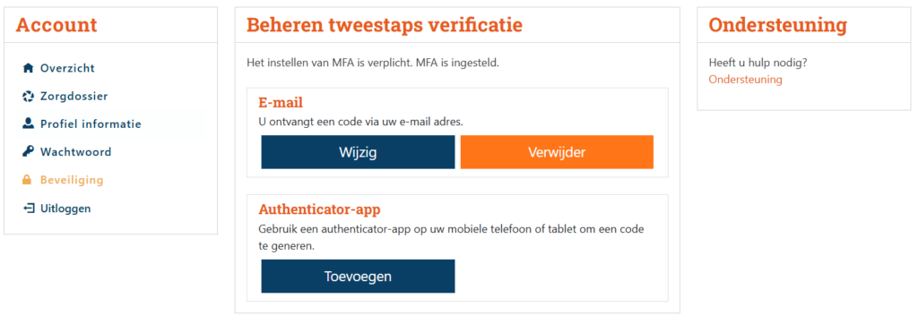 Beheer tweestapsverificatie